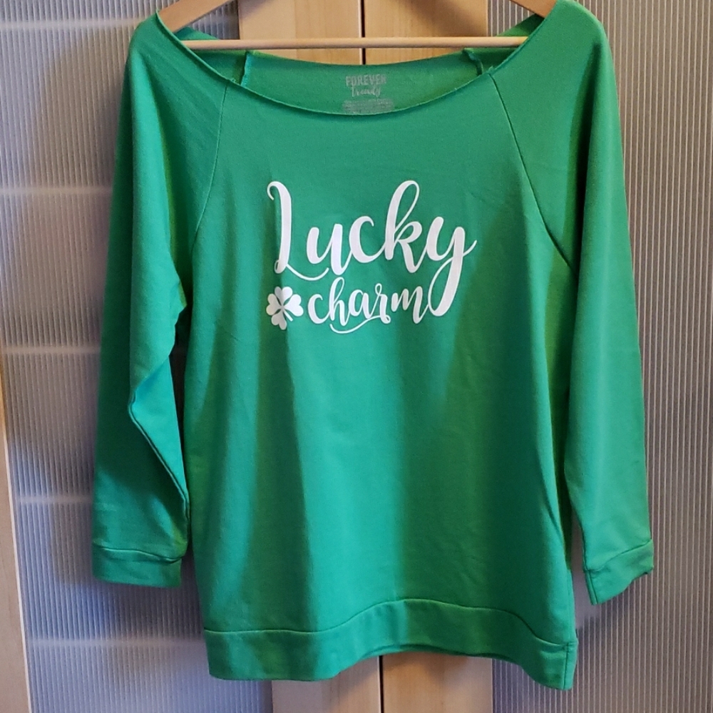 Lucky Charm 3/4 Sleeve Tee Perfect for St. Patty's